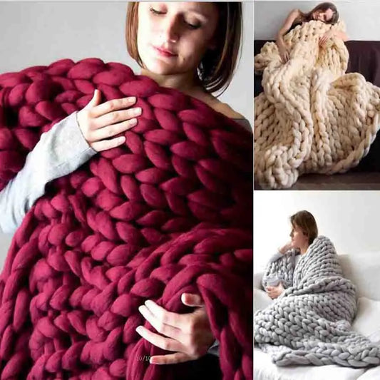 WOSTAR Chunky merino wool blanket