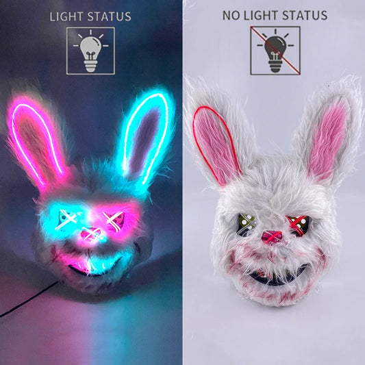 LED Light up Mask Bloody Rabbit Cosplay