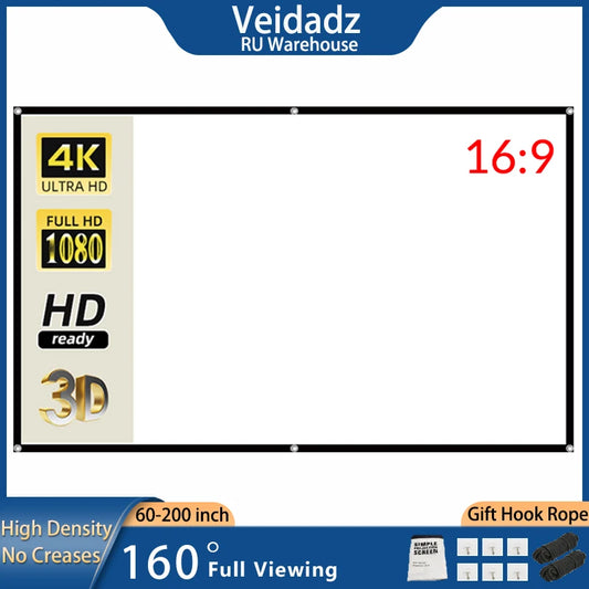 VEIDADZ 60-200inch Portable Foldable Projector Screen