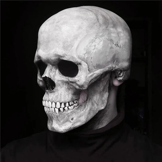 Halloween Mask Movable Jaw Full Head Skull