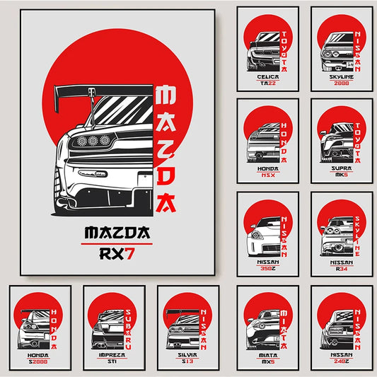80s Japan Car Poster
