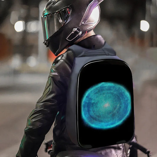 Motorcycle Helmet LED Backpack Luminous Display Screen